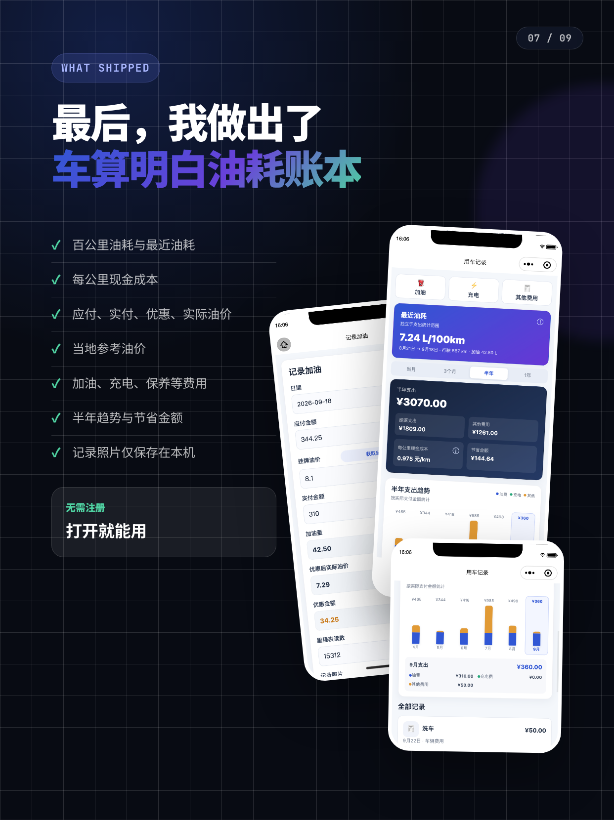 车算明白油耗账本功能